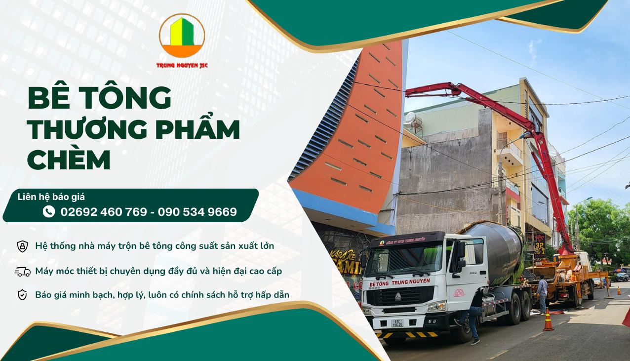 Báo giá bê tông thương phẩm chèm Gia Lai - Trung Nguyên 