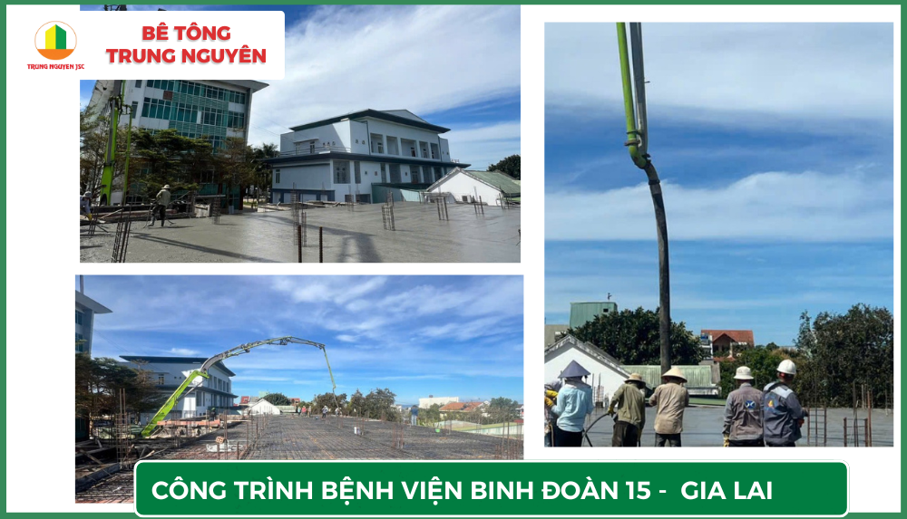 Bê tông cho công trình bệnh viện Gia Lai 
