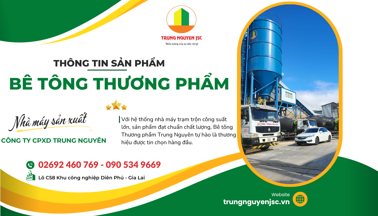 Bê Tông Thương Phẩm  Trung Nguyên  Hàng Đầu Gia Lai 