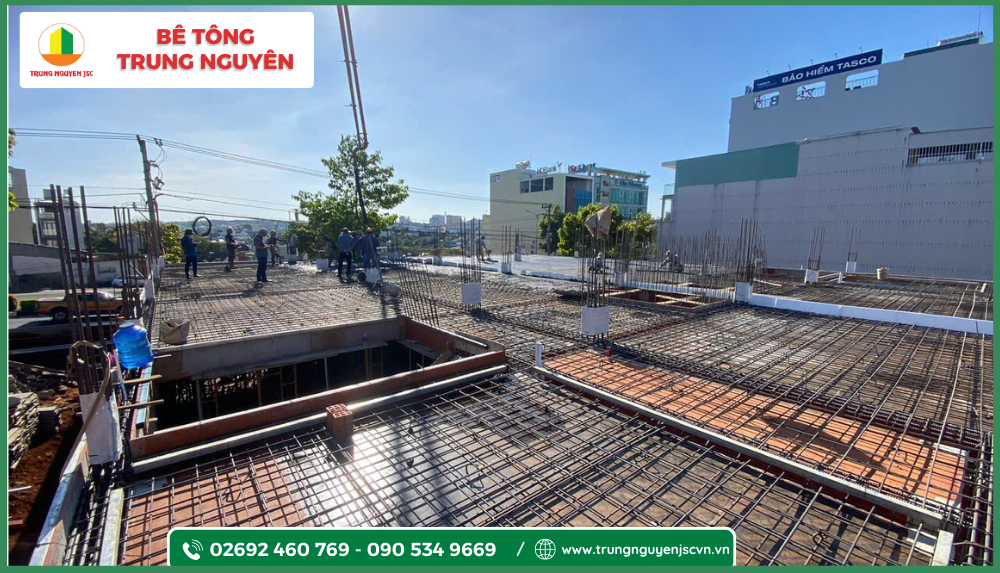 Bê tông trộn sẵn cho công trình Trung Nguyên 