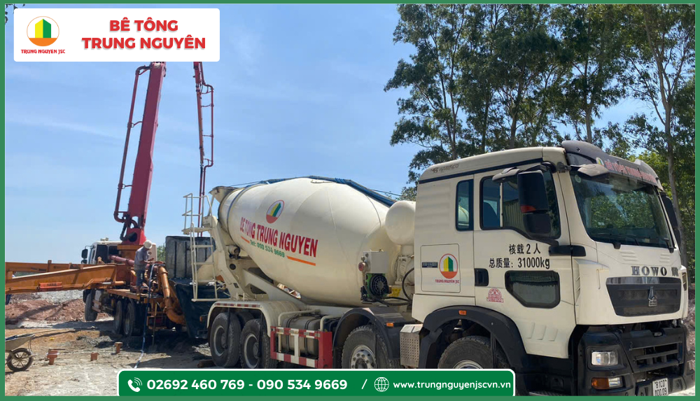 Bê tông trộn sẵn cho công trình Trung Nguyên 