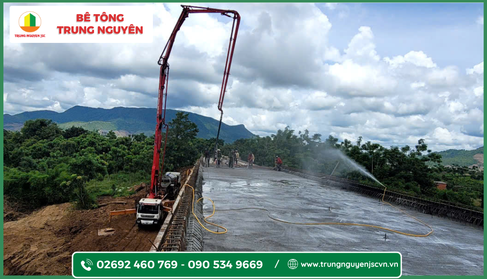 Bê tông Trung Nguyên - Đồng hành cùng dự án cầu đường Cầu Tình 