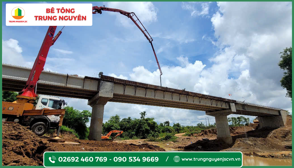 Bê tông Trung Nguyên - Đồng hành cùng dự án cầu đường Cầu Tình 
