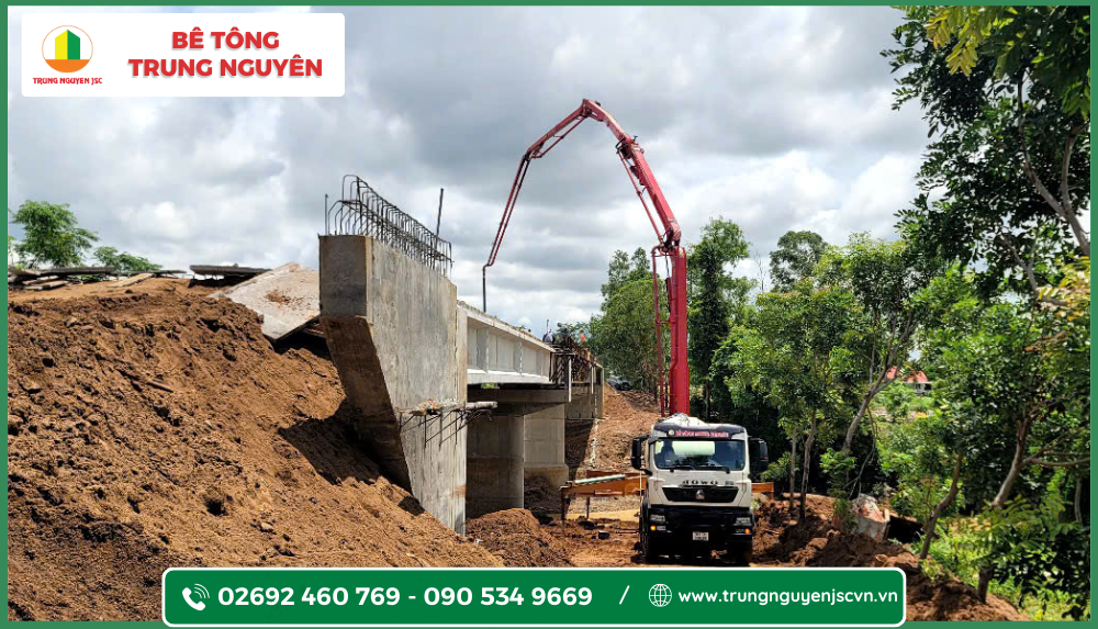 Bê tông Trung Nguyên - Đồng hành cùng dự án cầu đường Cầu Tình 