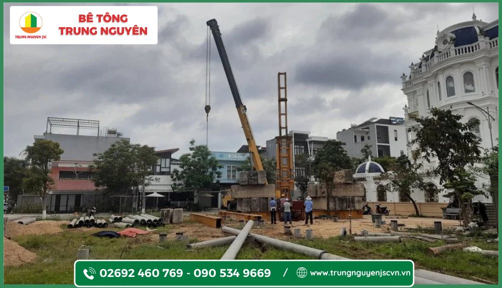 Ép Cọc Bê Tông Nhà Dân Dụng - Bê tông Trung Nguyên 