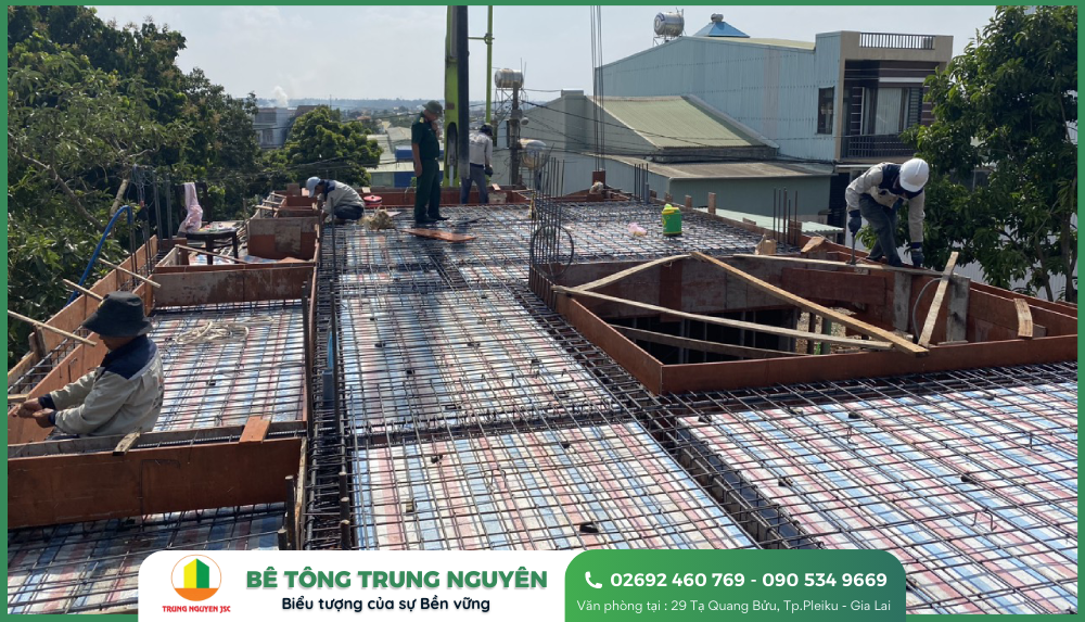 Giá bê tông tươi đổ mái - Bê tông Trung Nguyên 