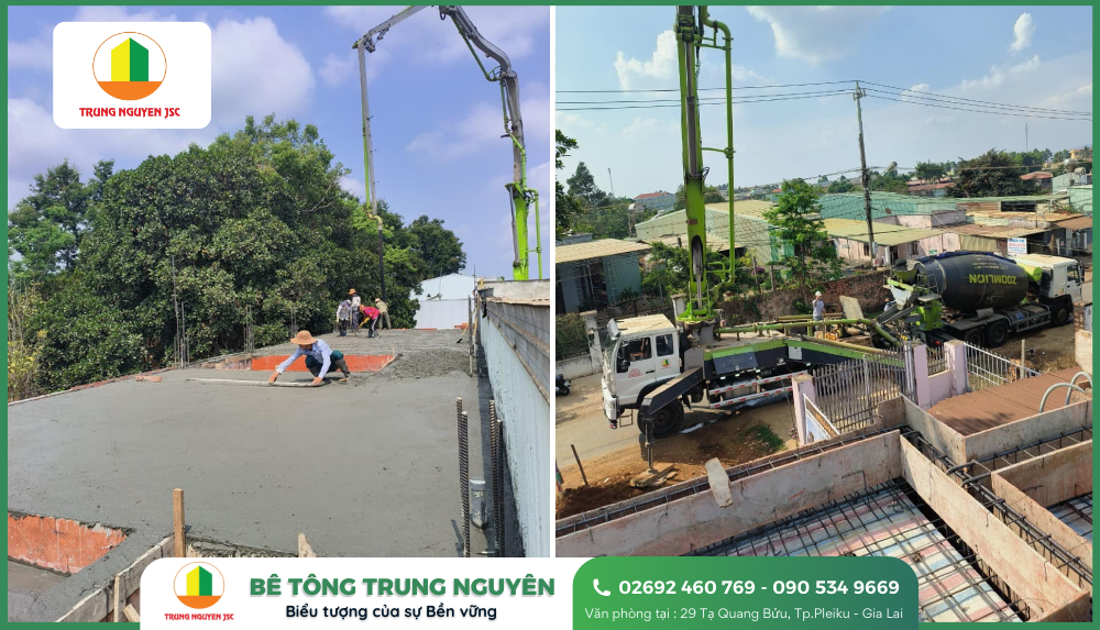 Giá bê tông tươi đổ mái - Bê tông Trung Nguyên 
