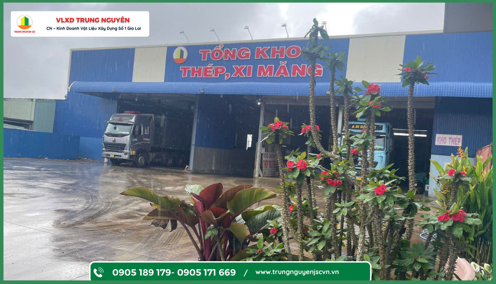 Kho Thép Lớn Tại Pleiku — VLXD Trung Nguyên 