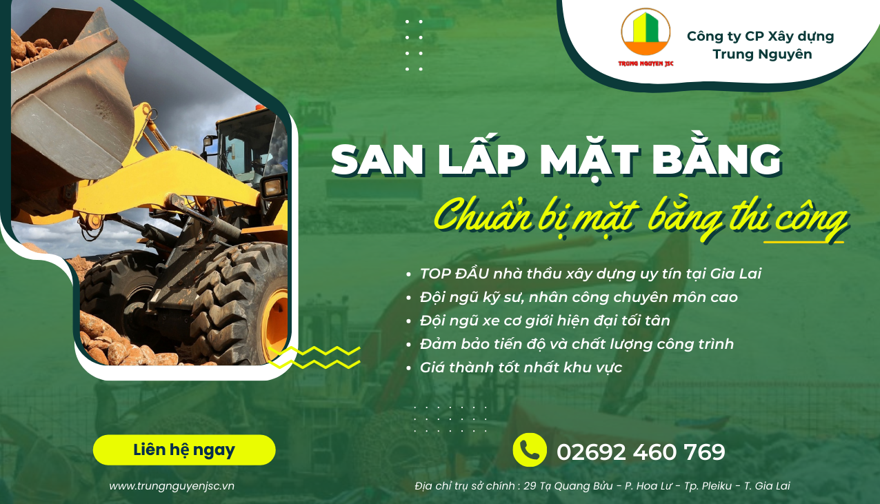 San lấp mặt bằng - công cổ phần xây dựng Trung Nguyên 